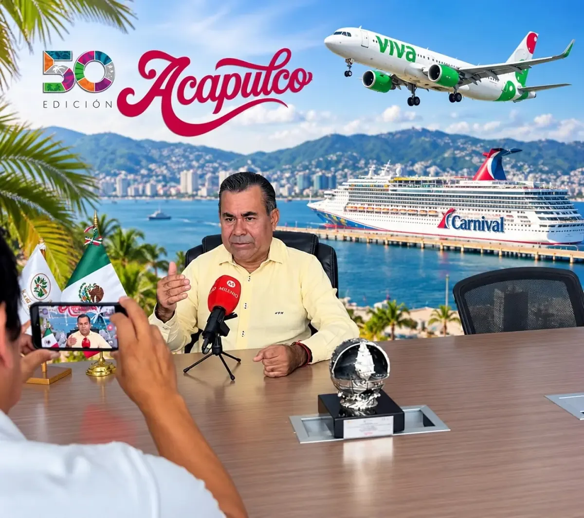 La llegada del crucero Eurodam y nuevas rutas aéreas impulsan el turismo en Acapulco.