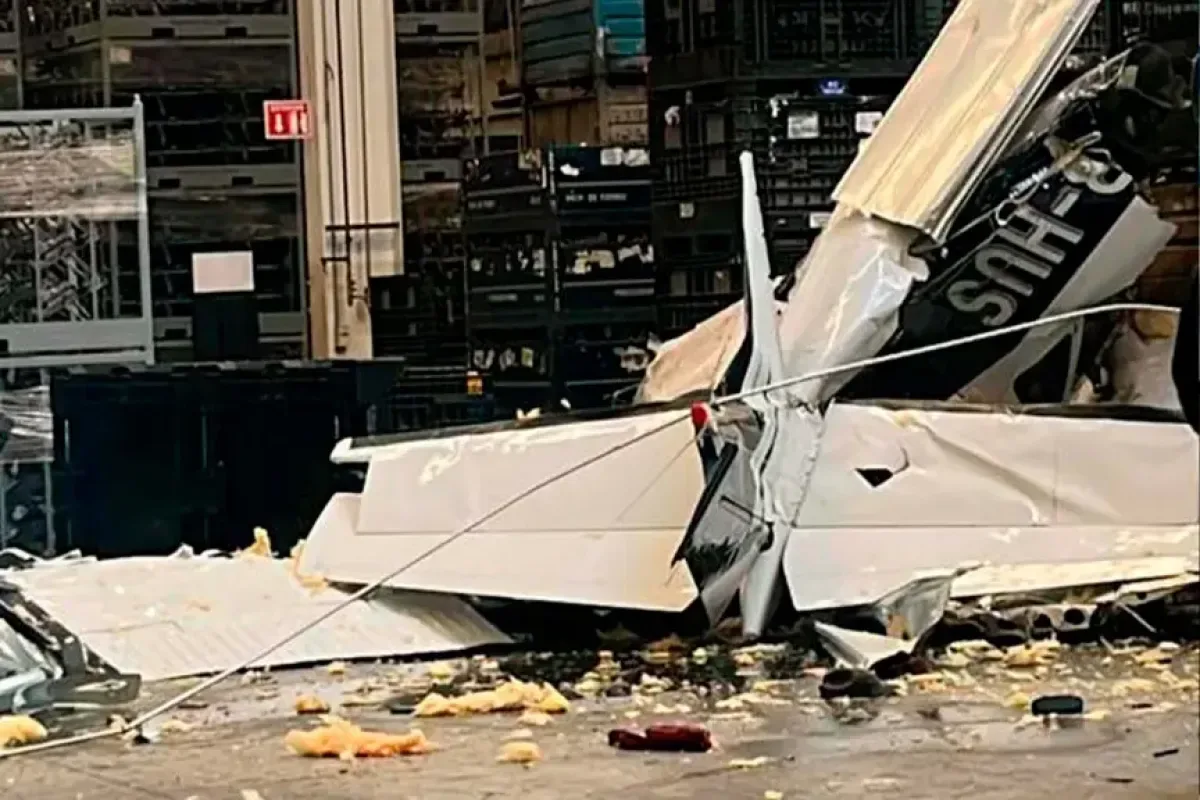 "Accidente aéreo en la planta de Matcor Matsu en Ramos Arizpe, Coahuila."