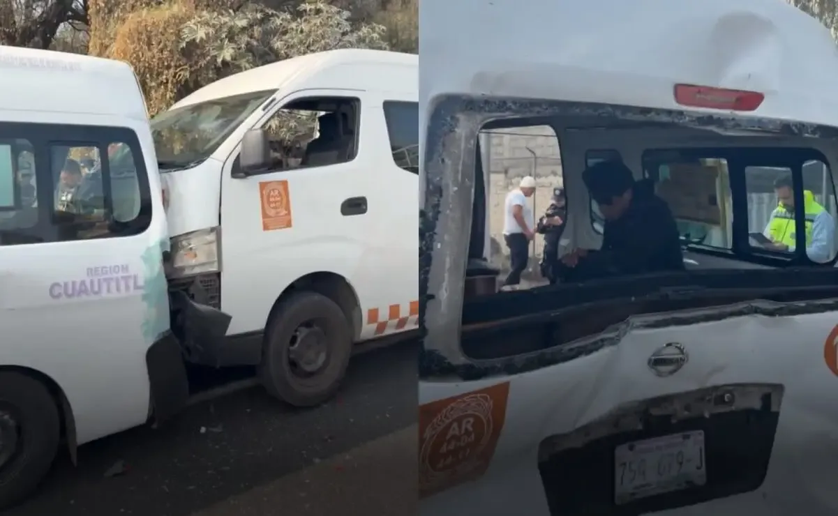 Accidente en la autopista México-Pachuca, donde un camión impactó varias camionetas.