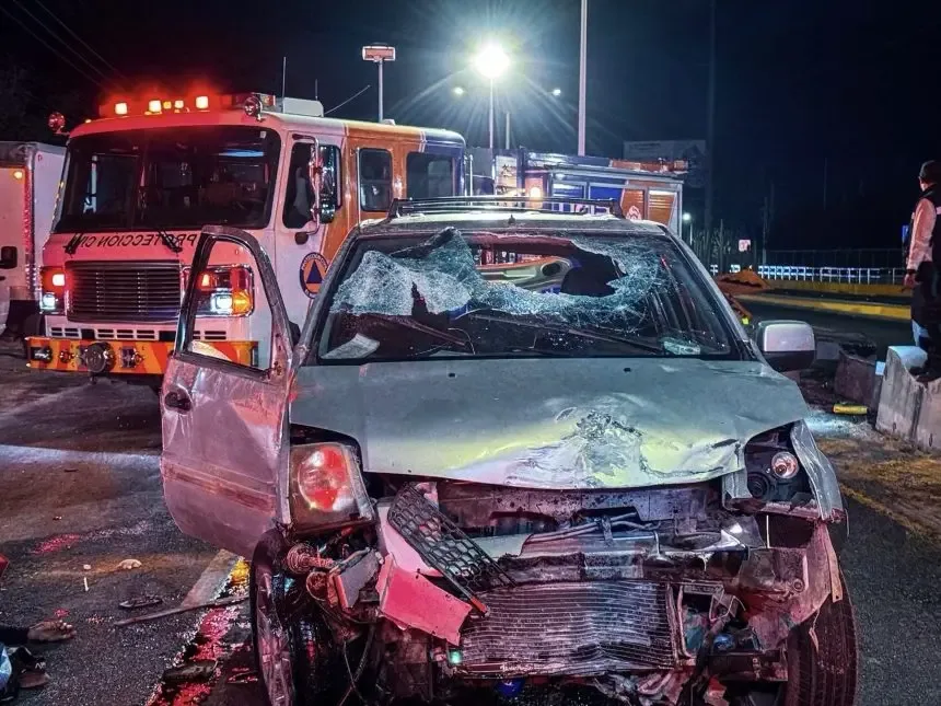 Accidente en la carretera estatal 500, que dejó un fallecido y heridos.