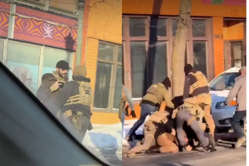 Agentes de ICE en la escena del tiroteo en Minneapolis, Minnesota.