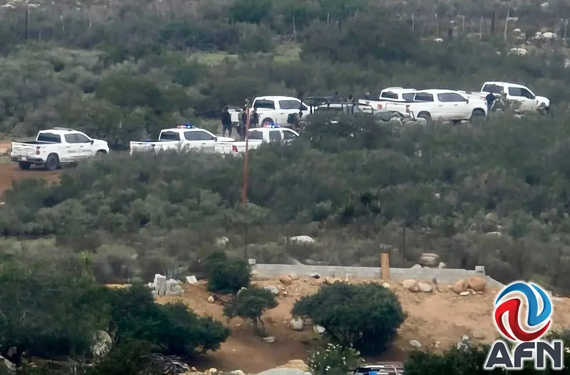 Agentes de la FESC en el cerro Cuchumá tras el enfrentamiento armado.