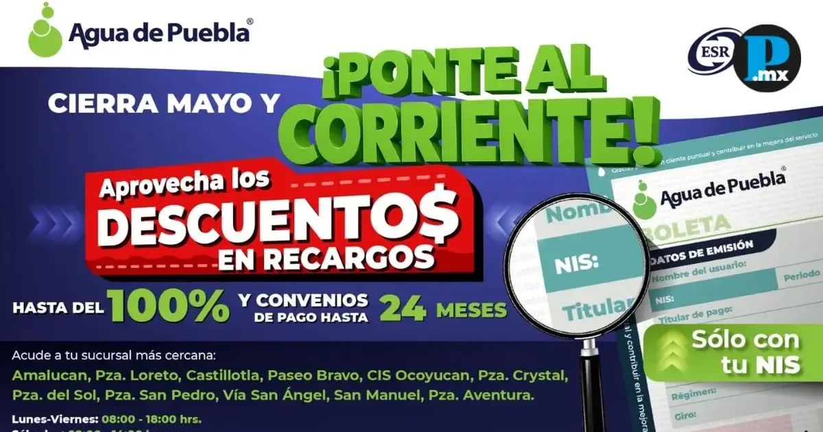 Programa “Ponte al Corriente Hoy” facilitará el pago de deudas de agua.