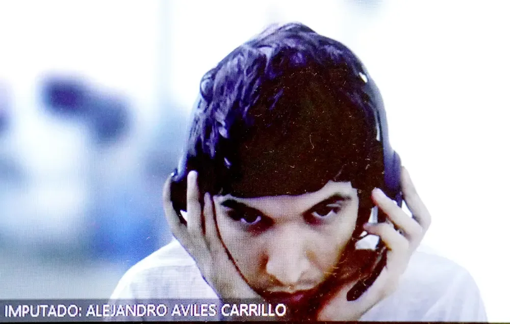 Alejandro Avilés Carrillo, alias el Grillo, durante su audiencia virtual.