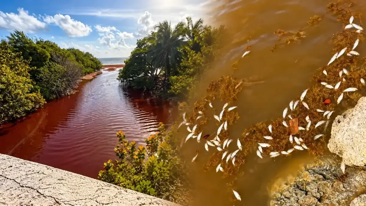 La acumulación de sargazo afecta la calidad del agua y la fauna marina en la localidad.