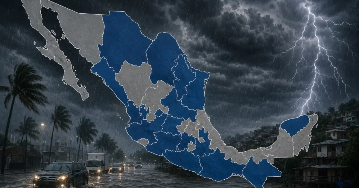 El SMN advierte sobre riesgos de inundaciones y deslaves este domingo.