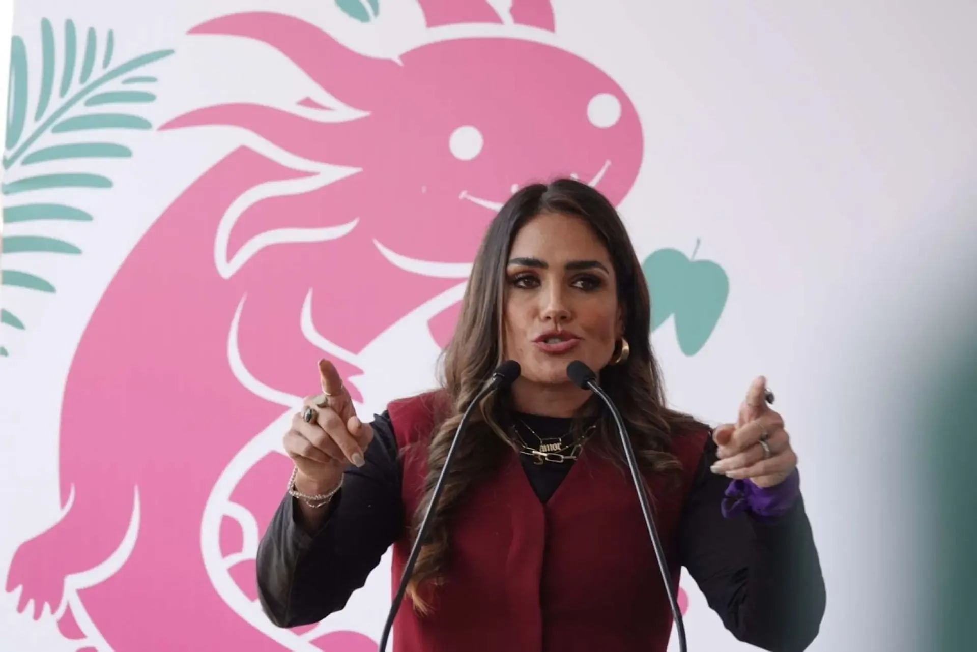 Alessandra Rojo de la Vega durante una entrevista en la que denuncia persecución política.
