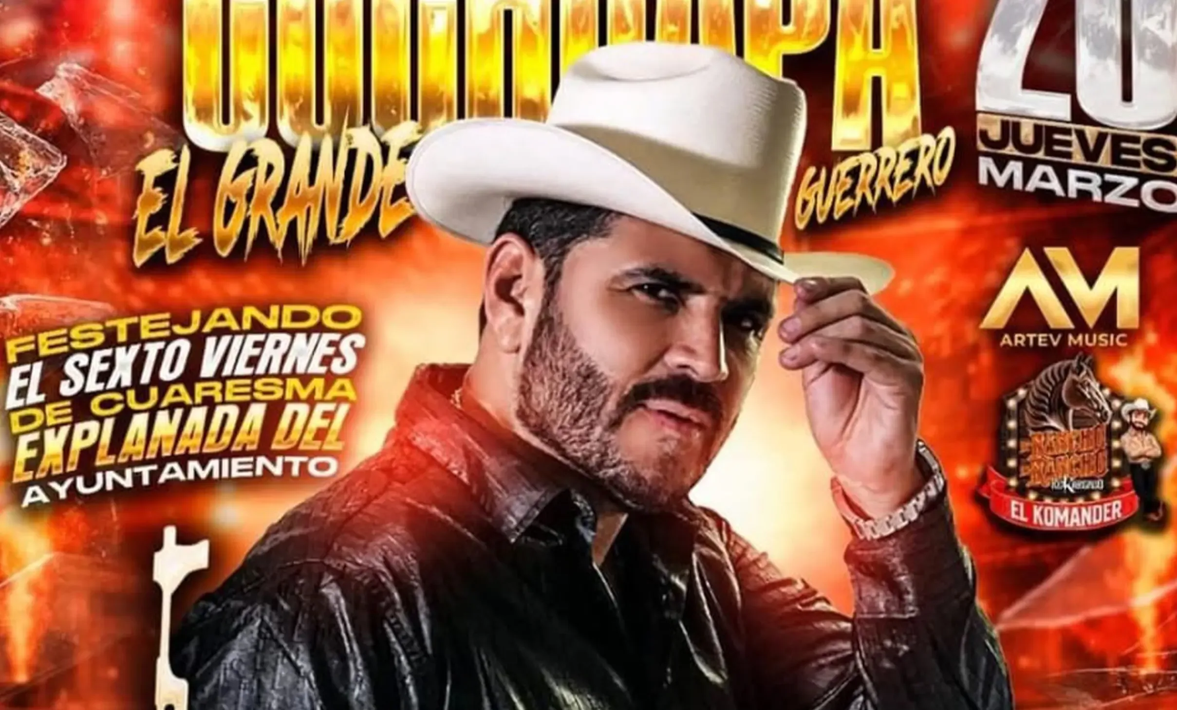Alfredo Ríos El Komander, artista de narcocorridos, se presentará en Guerrero.