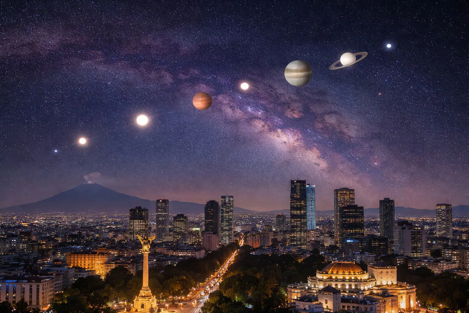 Alineación planetaria visible desde México el 28 de febrero de 2026.