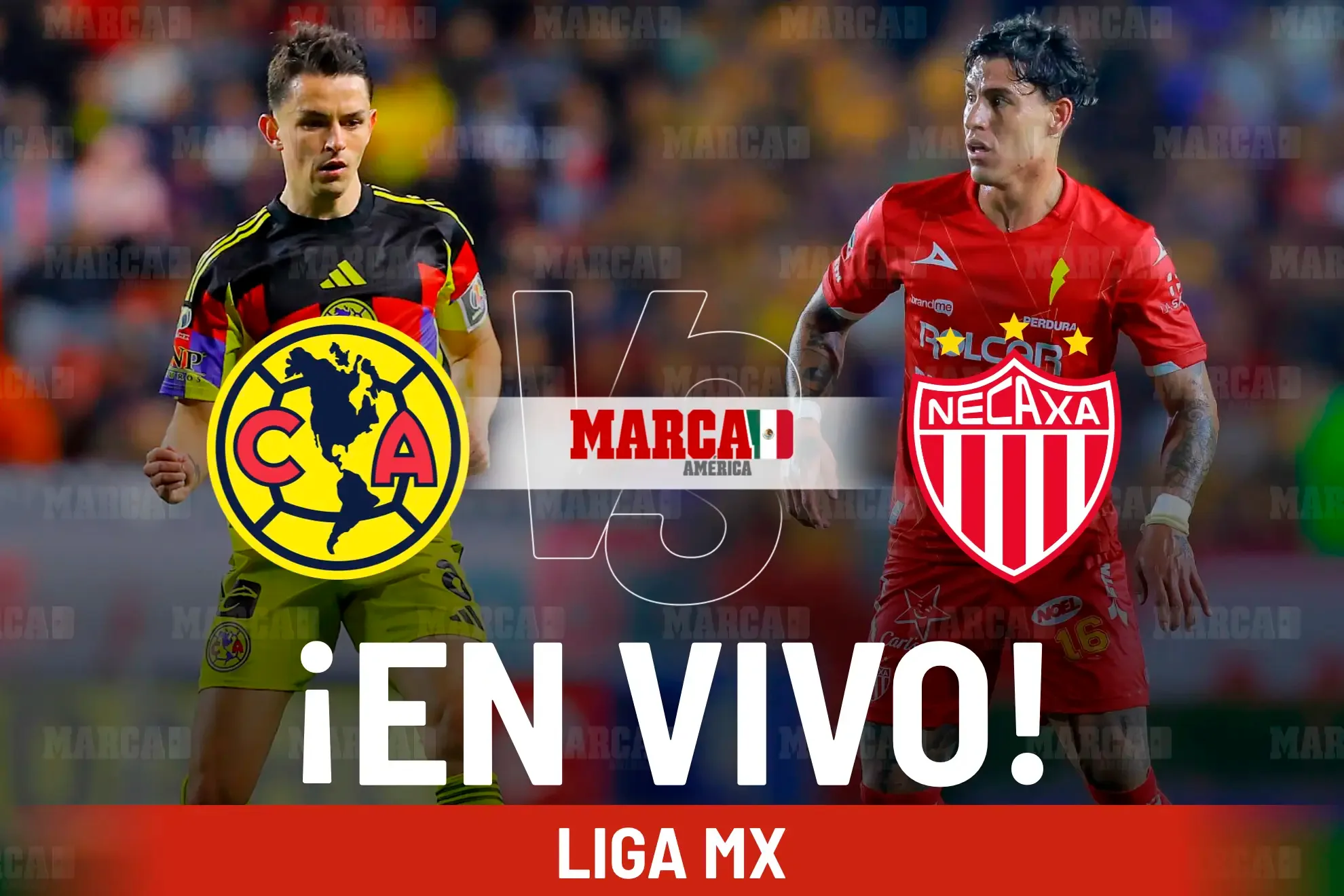 América celebra uno de sus goles contra Necaxa en el Clausura 2026.