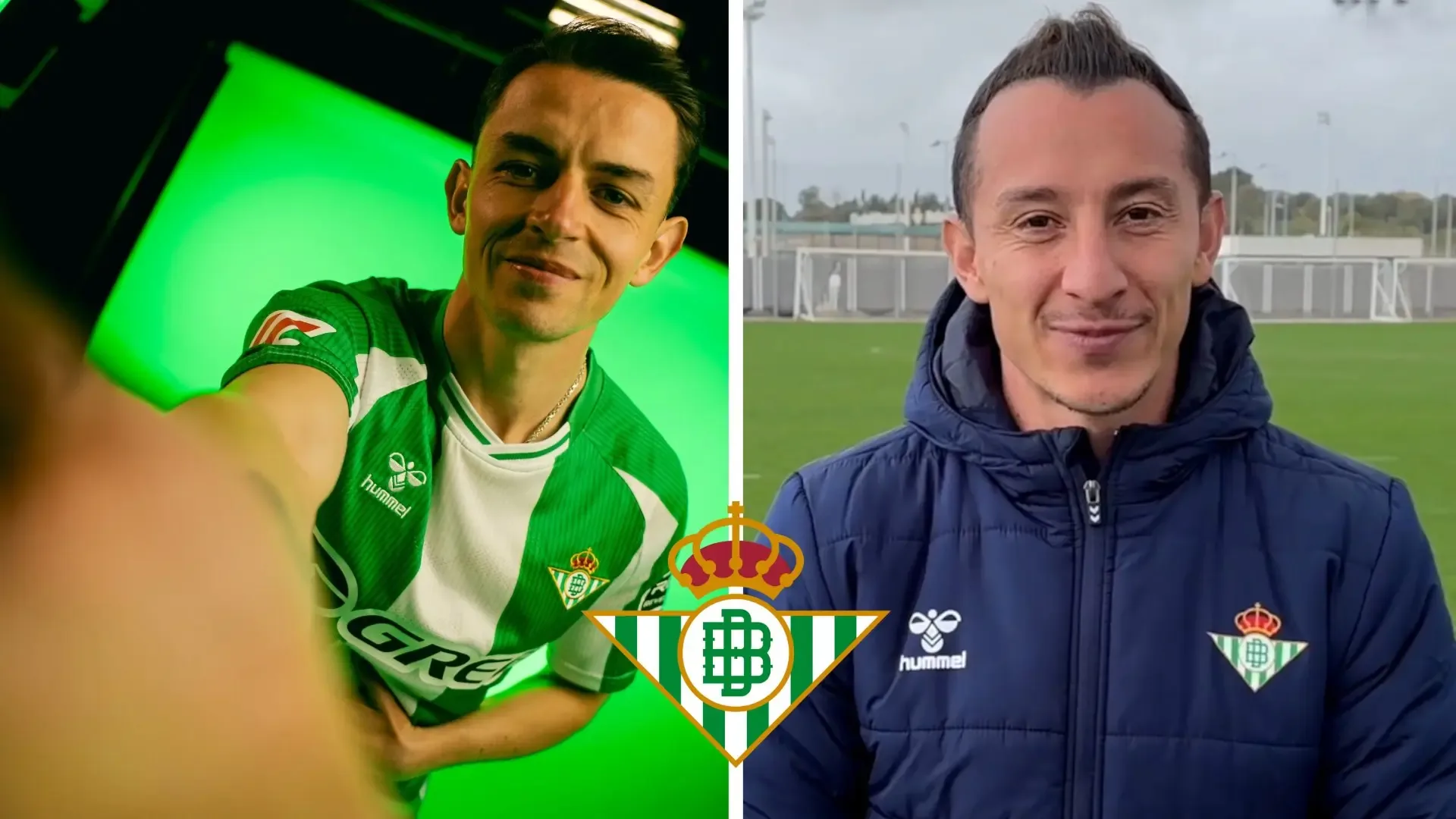 Andrés Guardado da la bienvenida a Álvaro Fidalgo en su llegada al Betis.