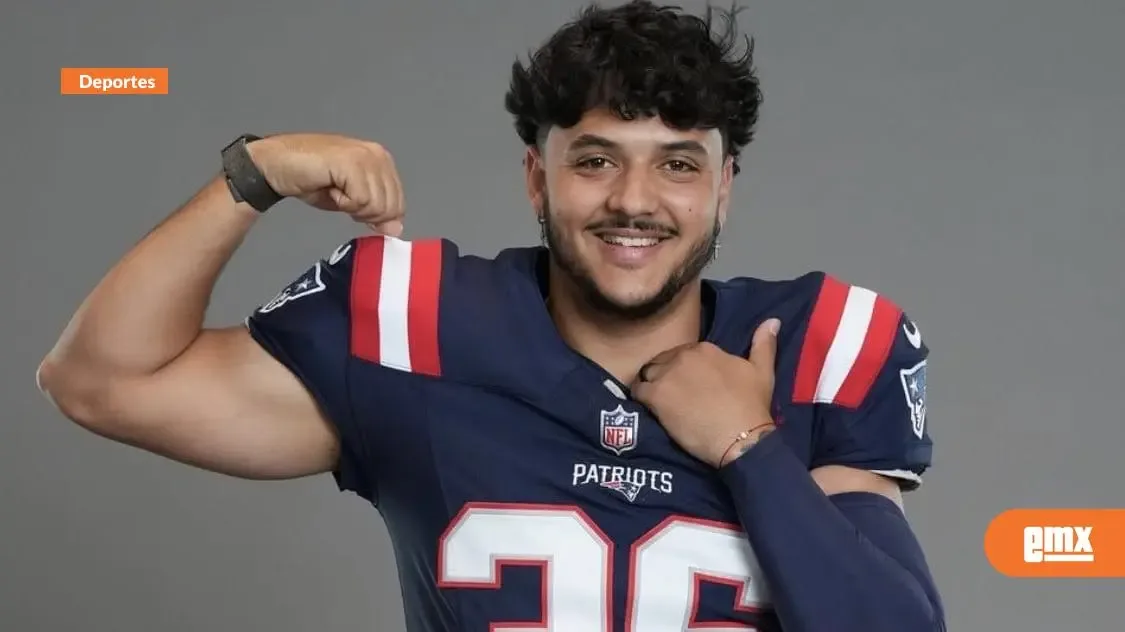 Andy Borregales, pateador de los Patriotas, se prepara para el Super Bowl.