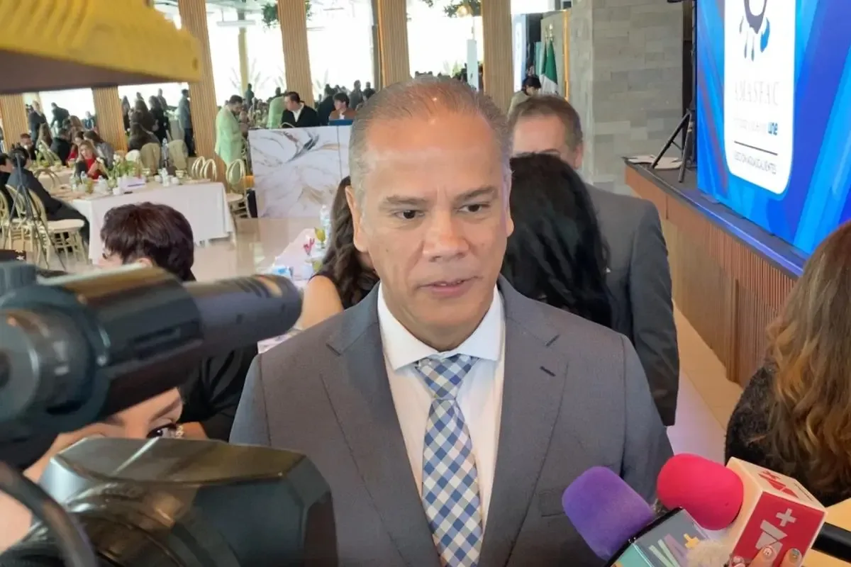 Antonio Arámbula López, secretario General de Gobierno del Estado, durante una rueda de prensa.