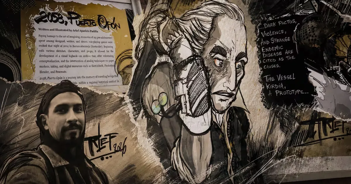 La primera exposición en Europa del artista santandereano explora un futuro imaginado.