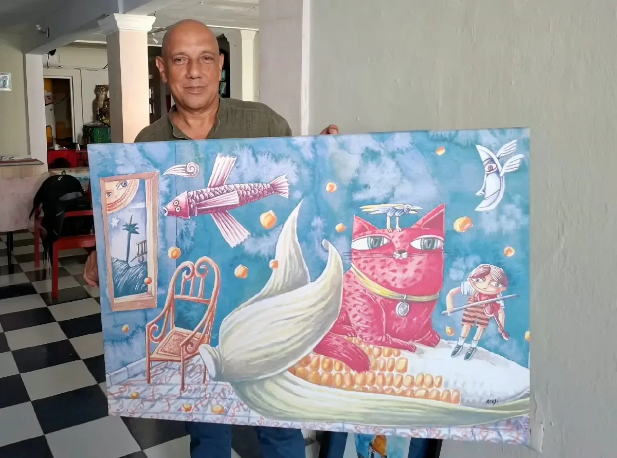 La jornada de cultura cubana presenta la primera exposición de Ares en Yucatán con obras infantiles que evocan la infancia.
