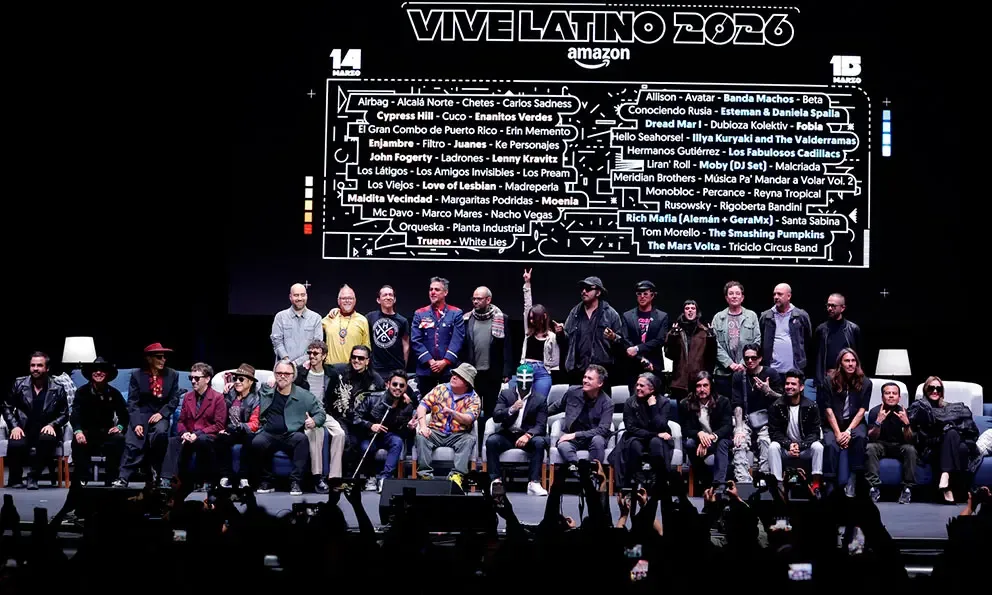 Artistas de Vive Latino 2026 durante conferencia de medios en CDMX.