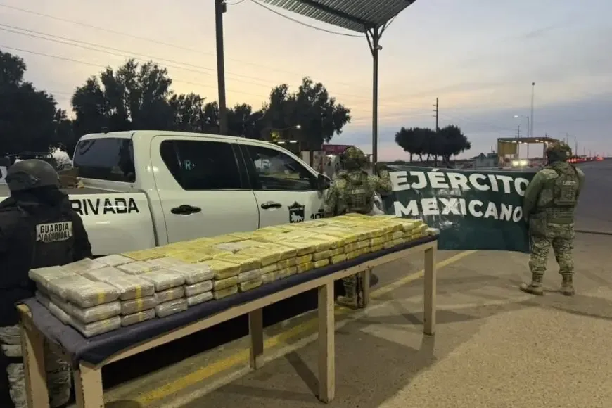 Aseguramiento de 165 kilos de cocaína por el Ejército Mexicano en Sonora.