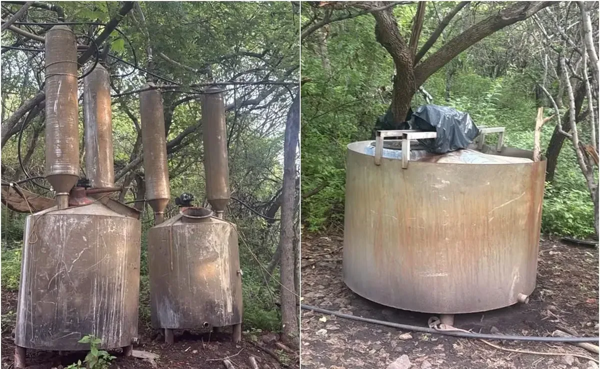 Operativo conjunto entre fuerzas de seguridad y Ejército Mexicano localiza laboratorio de producción de drogas sintéticas.