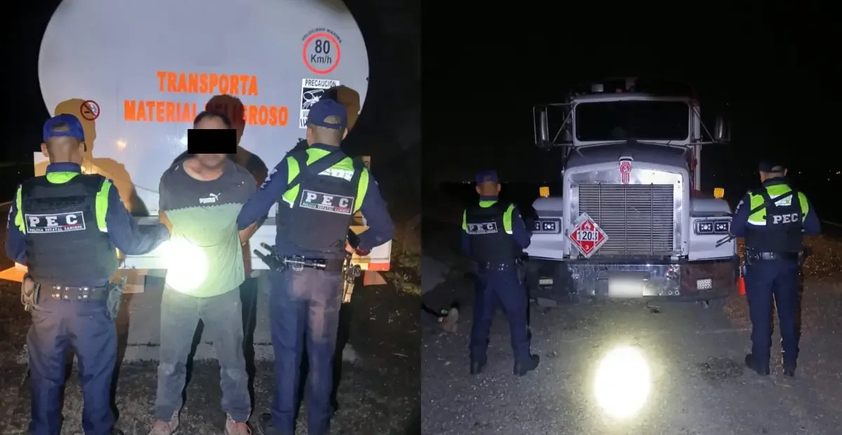 La detención del conductor y el aseguramiento del hidrocarburo evidencian el problema del tráfico ilegal de combustible en Pénjamo.