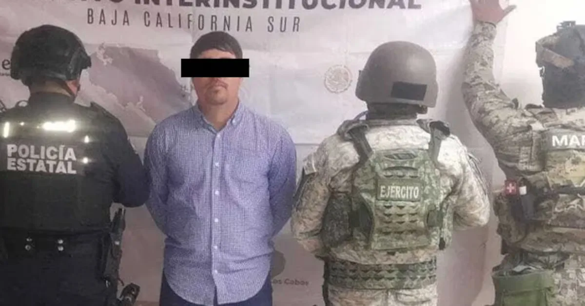 Autoridades detienen a Cristian Iván, alias “El Cholo 40”, en Baja California Sur.