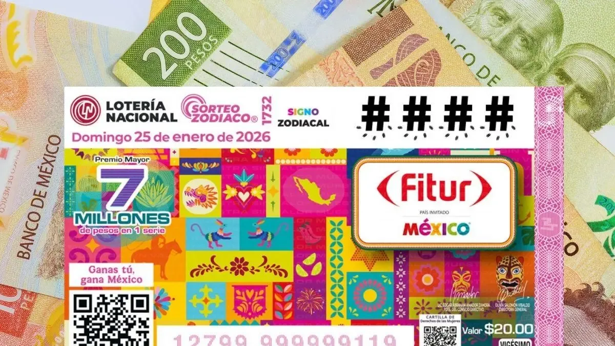 Billetes conmemorativos del Sorteo Zodiaco 1732 de Lotería Nacional.