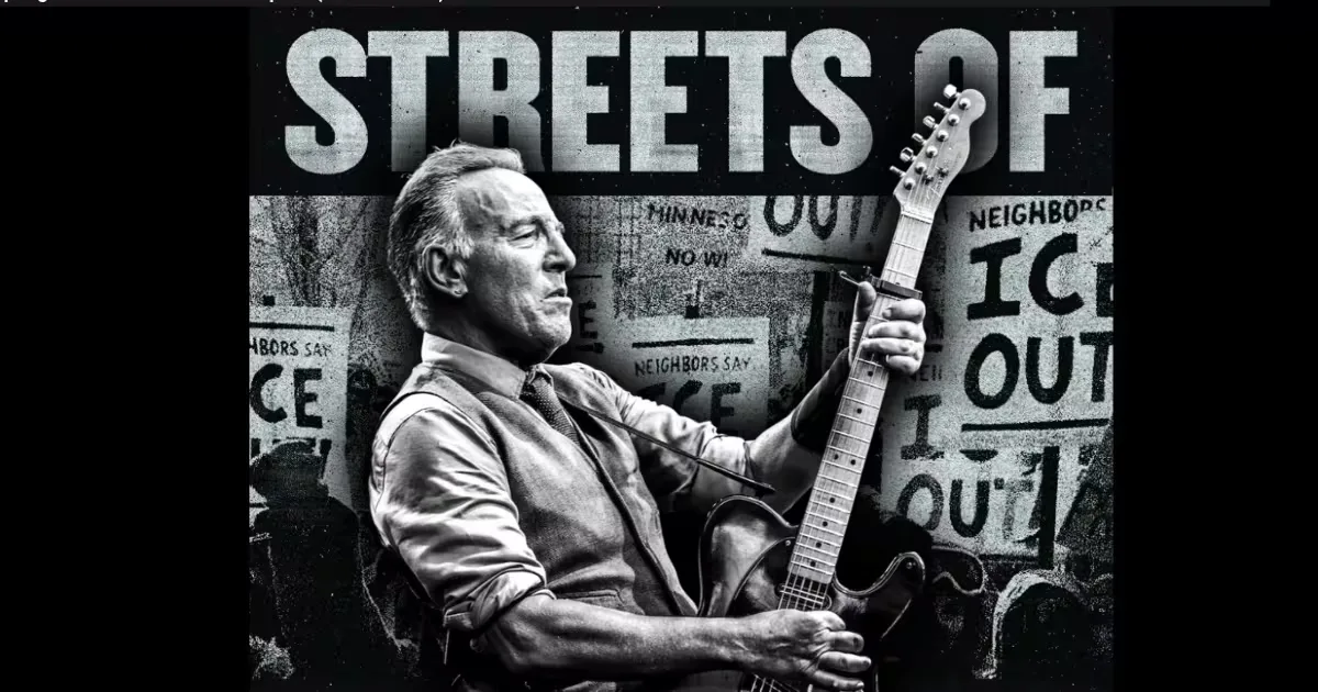 Bruce Springsteen durante el lanzamiento de su canción “Streets of Minneapolis”.