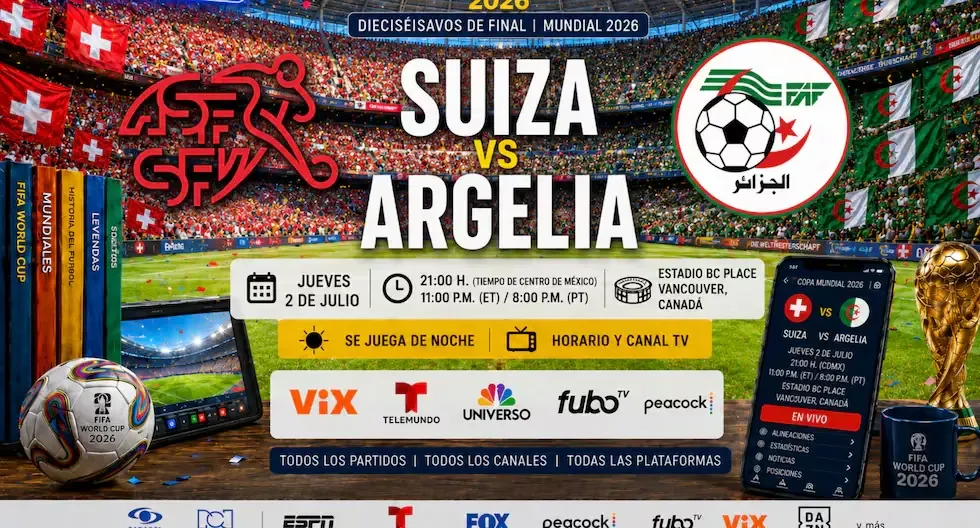 Conoce cómo y dónde seguir el emocionante encuentro entre Suiza y Argelia en la Copa Mundial FIFA 2026.