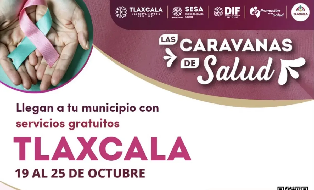 Del 19 al 25 de octubre, la Caravana de la Salud realizará estudios gratuitos de detección de cáncer en Tlaxcala.