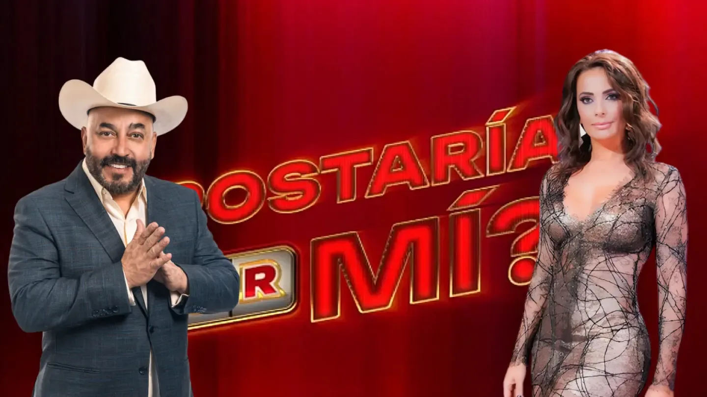 "Cecilia Galliano y Lupillo Rivera durante el acalorado debate en directo en Televisa."