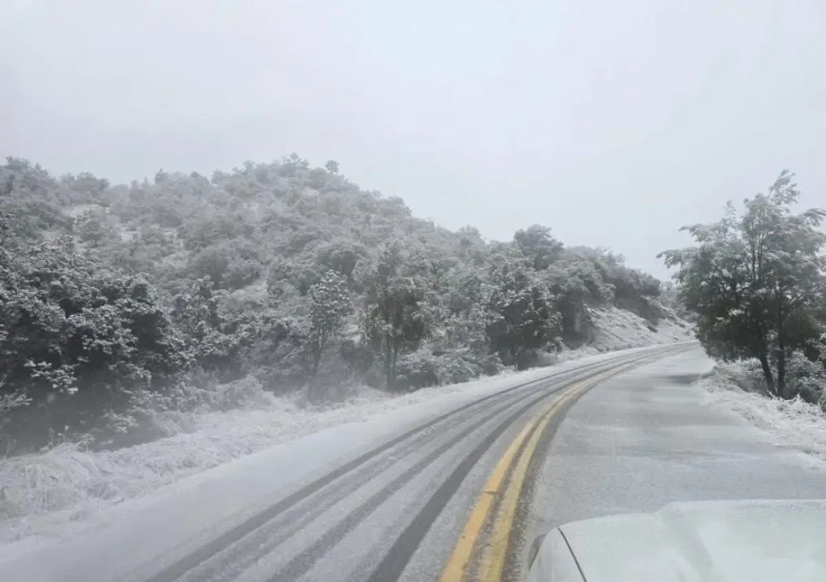 Cerrado el tramo carretera Janos-Agua Prieta debido a la nevada.