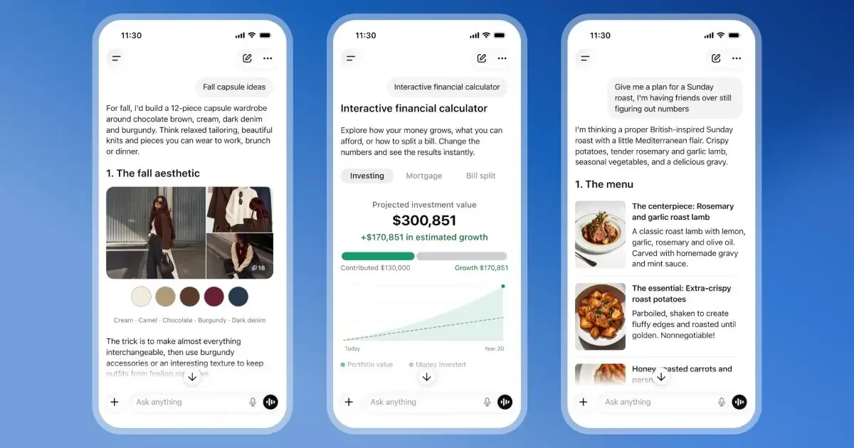 La nueva interfaz de ChatGPT integra elementos visuales para mejorar la interacción del usuario.