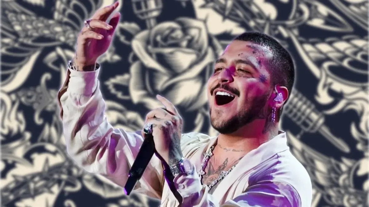 Christian Nodal muestra su tatuaje dedicado a Ángela Aguilar en la Feria de León.