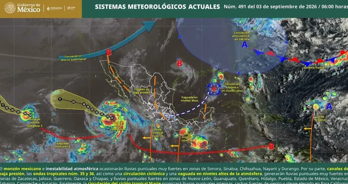 Se esperan tormentas intensas y calor extremo en diversas regiones del país debido a fenómenos climáticos.