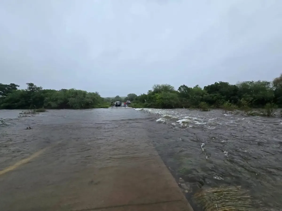 El desbordamiento del río afecta la vialidad en el tramo San Carlos – Ejido Tres Palos por intensas lluvias.