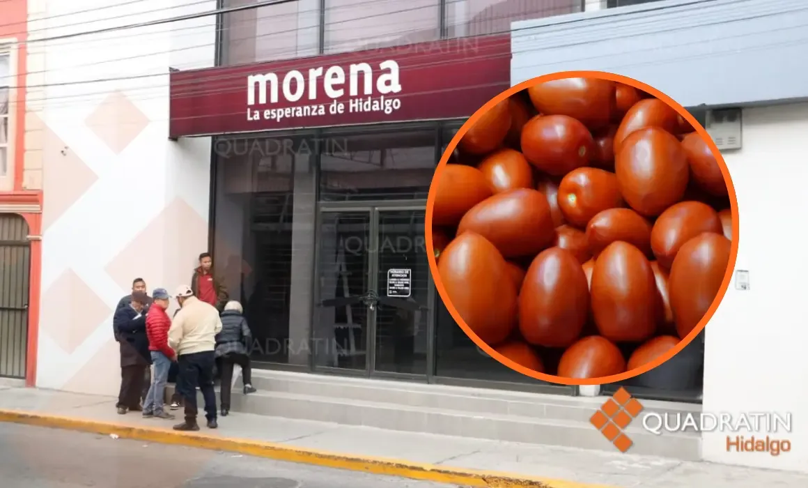 Ciudadanos reciben jitomates a cambio de afiliarse a Morena en Hidalgo.