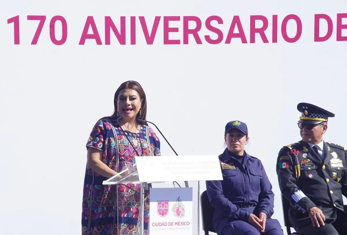 Clara Brugada Molina durante su declaración sobre la seguridad en CDMX.