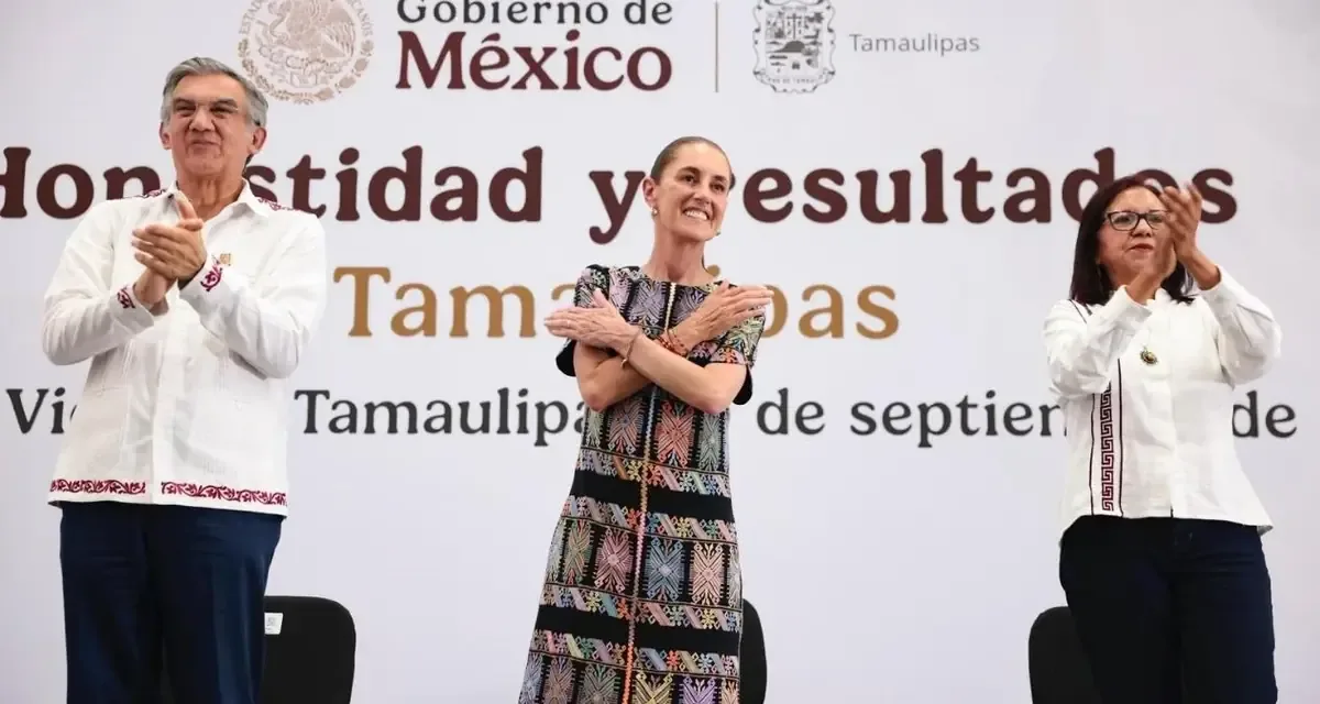 La presidenta destaca programas para el bienestar y proyectos de infraestructura en Tamaulipas.