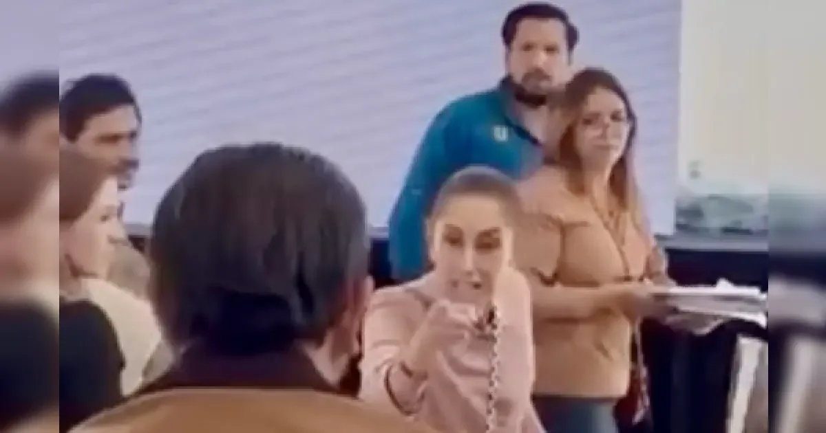 "Claudia Sheinbaum durante su intervención en el evento en San Quintín, BC."