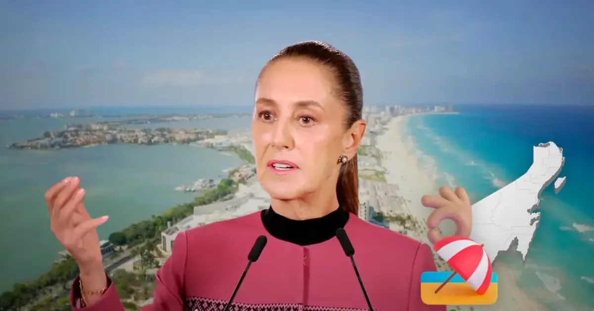 La presidenta de México invita a turistas a disfrutar de las playas de Quintana Roo tras esfuerzos de limpieza.