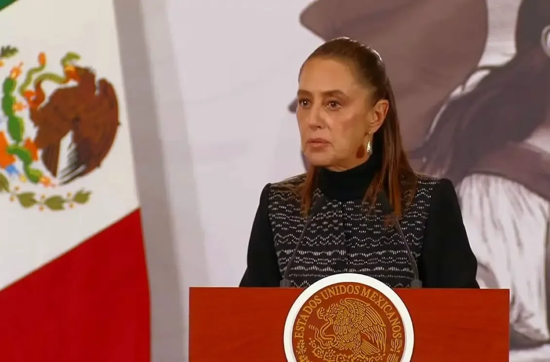 Claudia Sheinbaum Pardo durante su conferencia matutina en Palacio Nacional.