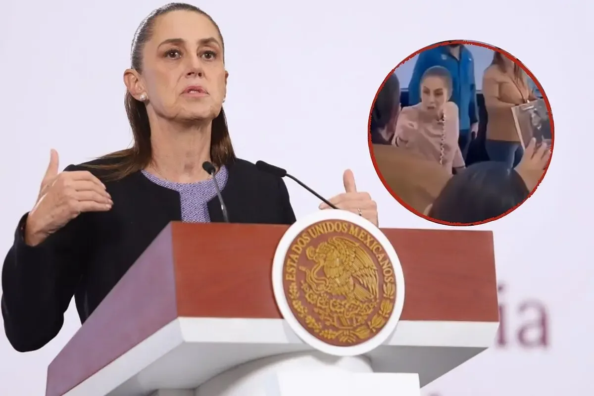 Claudia Sheinbaum Pardo regañando a políticos durante su visita a Baja California.