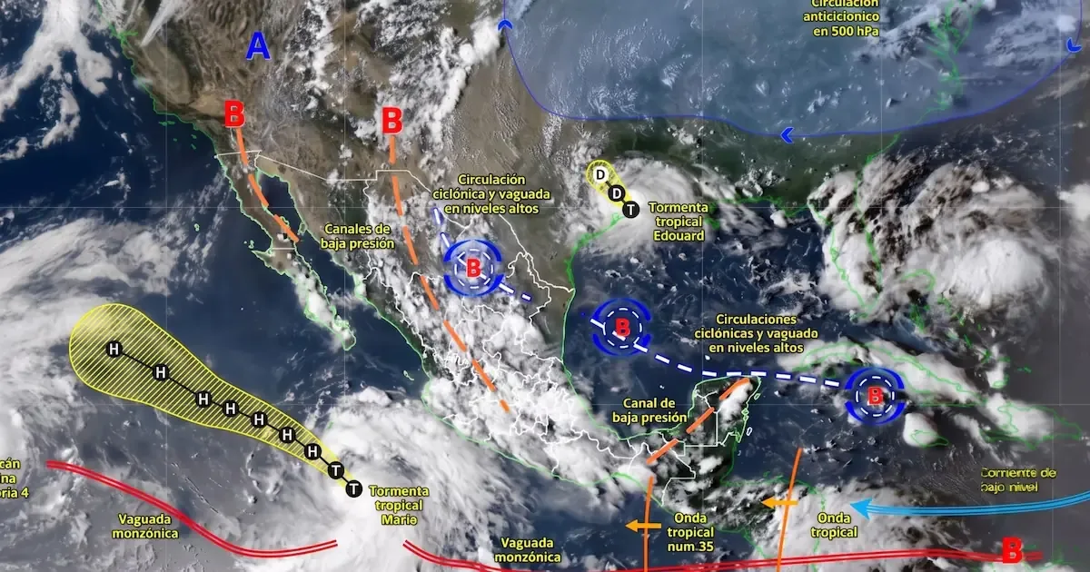 La tormenta tropical Marie afecta el clima en México y se espera un cambio significativo en las próximas horas.