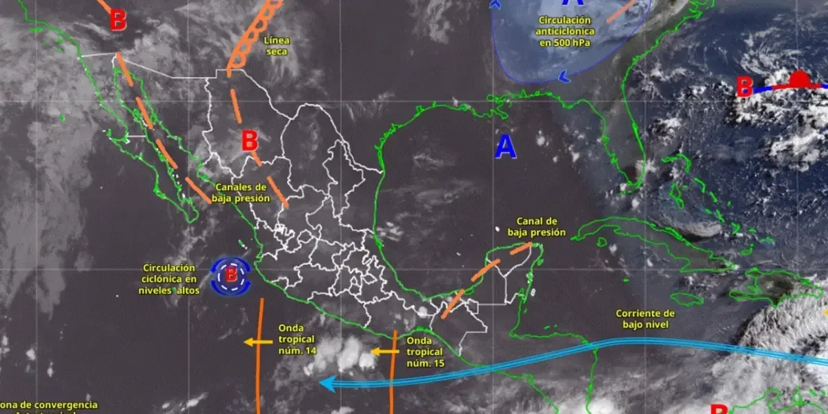 Se pronostican lluvias intensas en Jalisco y temperaturas altas en el noroeste del país.