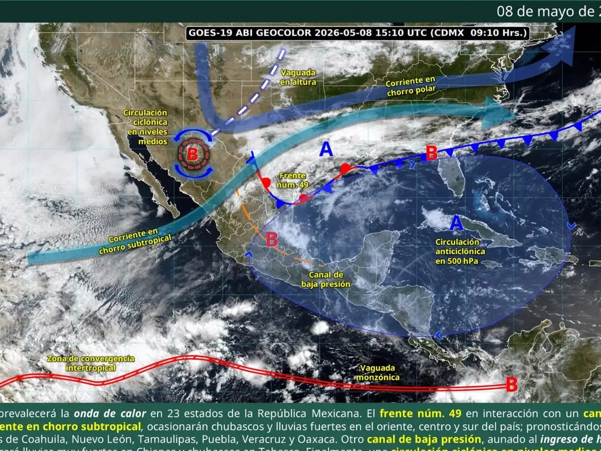 Se esperan fuertes lluvias en diez estados y temperaturas superiores a 45 °C en algunos lugares.