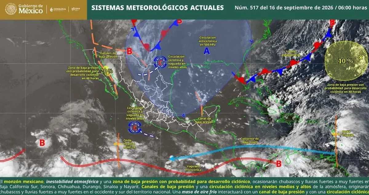La combinación de fenómenos atmosféricos provocará lluvias y temperaturas extremas en diversas regiones del país.
