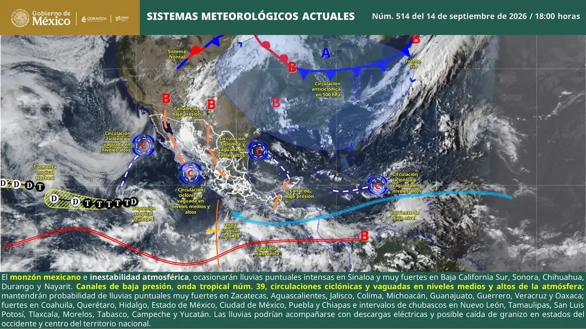 Se esperan lluvias intensas y condiciones de calor extremo en gran parte del país.