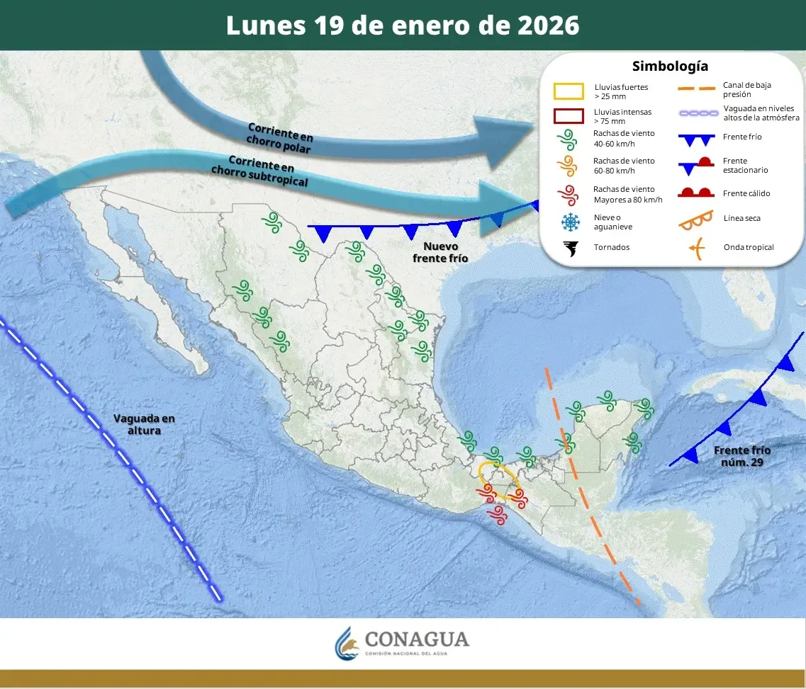 Clima lluvioso y fresco se espera en Quintana Roo debido a un frente frío.