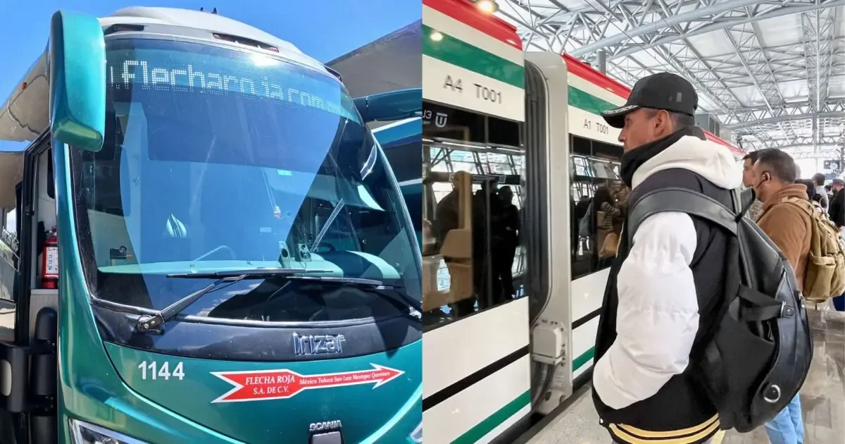 Comparativa del nuevo Tren El Insurgente y la línea Flecha Roja en la ruta hacia Toluca.