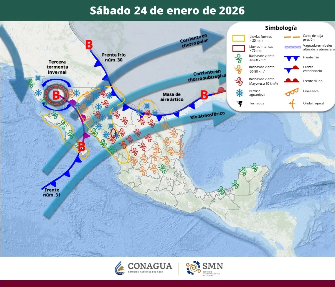 Condiciones climáticas en el Caribe mexicano alertan sobre lluvias y calor.