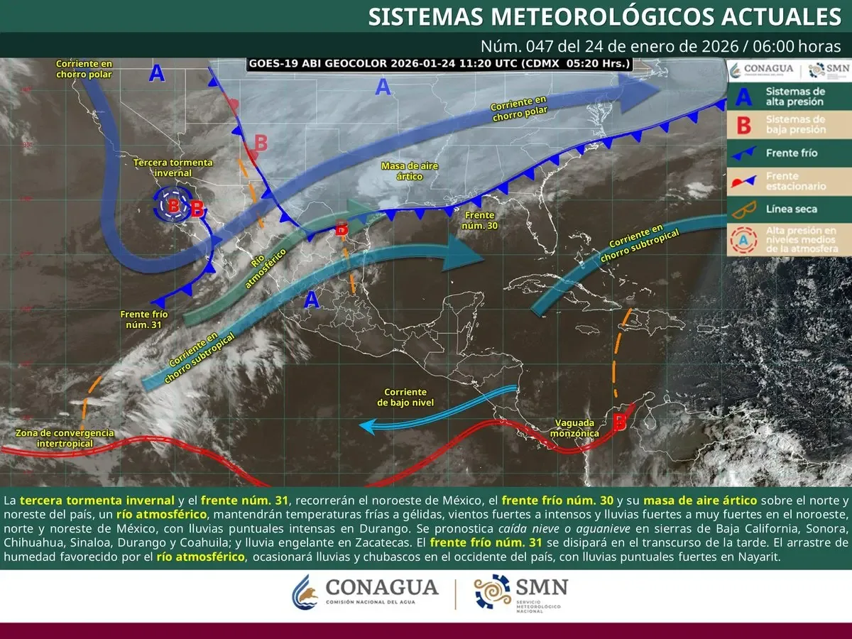 Condiciones climáticas severas afectan el norte del país este fin de semana.